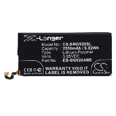 Аккумулятор CS-SMG920SL EB-BG920ABE для Samsung Galaxy S6 3.85V, 2550mAh, 9.82Wh