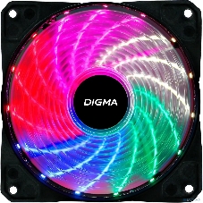 Вентилятор для корпуса Digma DFAN-FRGb2 черный, 120 мм, 1200 об/мин, 23 дБ, 4 pin