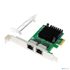 Сетевая карта ORIENT XWT-INT226L2PE PCI-Ex1 v3.1 2xRJ45 2.5GbE NIC, Intel I226-V chipset, 2.5/1 Гбит/с, 2 планки крепления (33474)