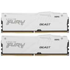 Оперативная память Kingston Fury Beast, DDR5, 32Gb (1x32Gb), 5600MHz, CL40, DIMM, с радиаторами, RGb, белый