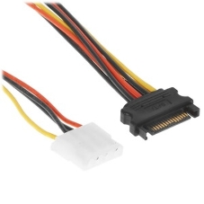Кабель питания SATA Cablexpert CC-SATA-2MOLEX-20CM, Sata 15pin/2x Molex 4pin, 20 см, пакет