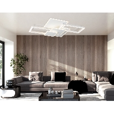 Потолочный светодиодный светильник Ambrella light FA1031/5 WH белый 95W 3000K-6400K 705*500*95 (ПДУ ИК)