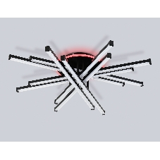 Потолочный светодиодный светильник Ambrella light FL6276 BK 119W черный 3000K-6400K+RGB 800*800*165 (ПДУ ИК)