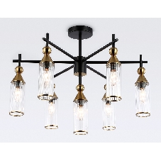 Люстра Ambrella light LH55257/7 BK/BS/CL черный/латунь/прозрачный E14*7 max 40W D640*520