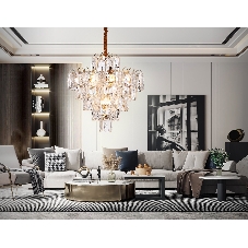 Светильник Ambrella light TR5233/12 SGD/CL/FR золото/прозрачный/белый матовый E27*12 max 40W D600*610