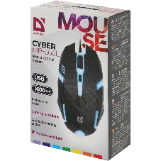 Мышь проводная Defender Cyber MB-560L черный, 1200 dpi, USB, кнопки - 3