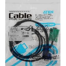 Кабель KVM ATEN 2L-5201U USB(тип А Male)+HDB15(Male) <-> SPHD15(Male) 1,2м., черный.