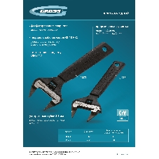 Ключ разводной Gross 15573 200 мм, CrV, ультратонкие губки