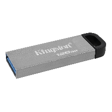 Флешка USB Kingston DataTraveler KYSON (DTKN/128 Gb), 128Gb, USB 3.2 Gen 1, R/W 200/60, серебристый/черный