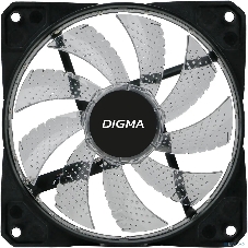 Вентилятор для корпуса Digma DFAN-FRGb2 черный, 120 мм, 1200 об/мин, 23 дБ, 4 pin