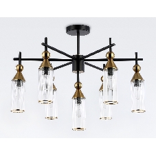 Люстра Ambrella light LH55257/7 BK/BS/CL черный/латунь/прозрачный E14*7 max 40W D640*520