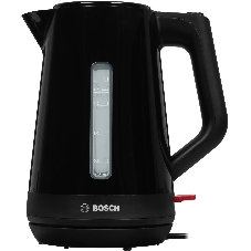 Чайник электрический Bosch TWK1M123 черный, 1.7 л, 2400 Вт, скрытый нагревательный элемент
