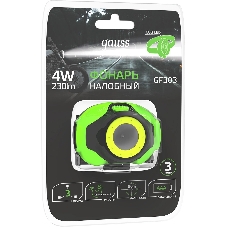 Фонарь налобный Gauss GFL303 4W 230lm 3xAAA LED 1/12/60