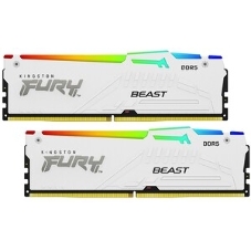 Оперативная память Kingston Fury Beast, DDR5, 32Gb (1x32Gb), 5600MHz, CL40, DIMM, с радиаторами, RGb, белый