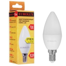 Лампа светодиодная EUROLUX LL-E-C37-5W-230-2