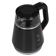 Чайник Centek CT-0019, 1100 Вт, стекло, черный и серебристый