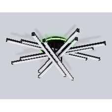 Потолочный светодиодный светильник Ambrella light FL6276 BK 119W черный 3000K-6400K+RGB 800*800*165 (ПДУ ИК)