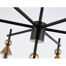 Люстра Ambrella light LH55257/7 BK/BS/CL черный/латунь/прозрачный E14*7 max 40W D640*520
