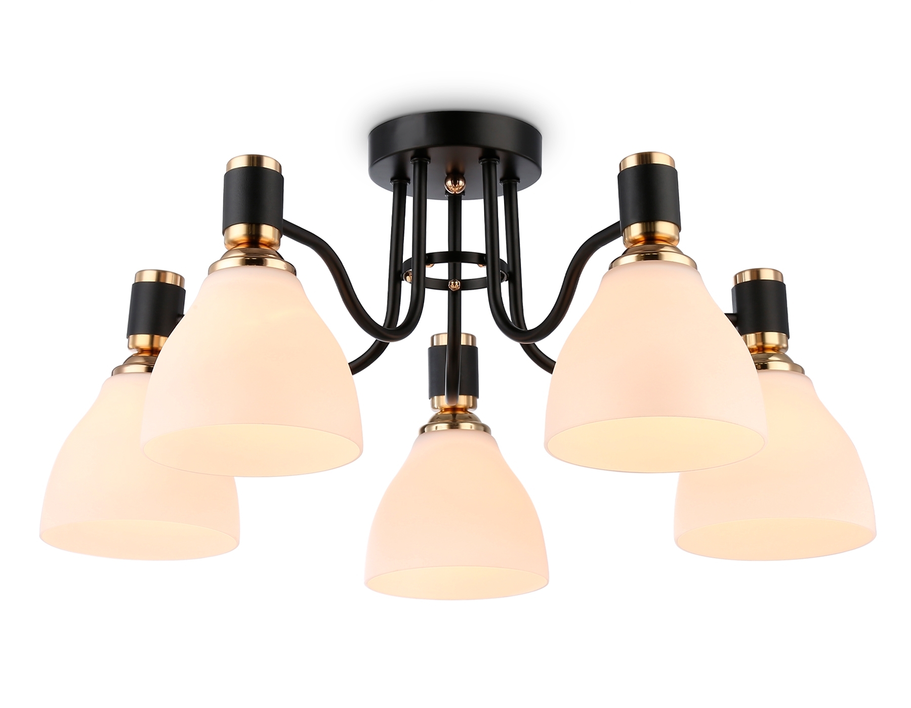 Светильник Ambrella light TR303307/5 BK/GD/FR черный/золото/белый матовый E27*5 max 60W D600*270