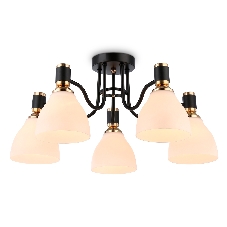 Светильник Ambrella light TR303307/5 BK/GD/FR черный/золото/белый матовый E27*5 max 60W D600*270