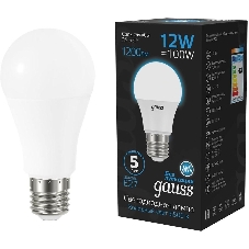 Лампа светодиодная Gauss 102502312 12Вт цок.: E27 груша 220B 6500K св. свеч. бел. хол. (упак.: 10 шт)