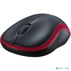Мышь беспроводная Logitech M185, красный, 1000 dpi, радиоканал, USB, кнопки - 3