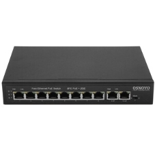 Коммутатор PoE Osnovo SW-20820(120W), 8 x FE с поддержкой PoE (IEEE 802.3af/at), 2 x GE, до 30W на порт, суммарно до 115W