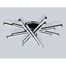 Потолочный светодиодный светильник Ambrella light FL6276 BK 119W черный 3000K-6400K+RGB 800*800*165 (ПДУ ИК)
