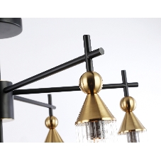 Люстра Ambrella light LH55257/7 BK/BS/CL черный/латунь/прозрачный E14*7 max 40W D640*520