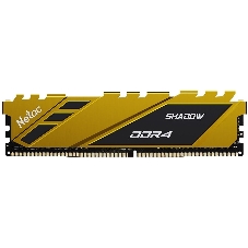 Оперативная память NETAC Shadow, DDR4, 16GB (1x16GB), 3200MHz, CL16, DIMM, с радиаторами, желтый