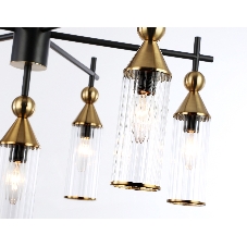 Люстра Ambrella light LH55257/7 BK/BS/CL черный/латунь/прозрачный E14*7 max 40W D640*520