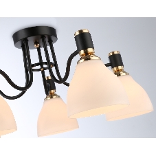 Светильник Ambrella light TR303307/5 BK/GD/FR черный/золото/белый матовый E27*5 max 60W D600*270