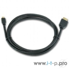 Кабель Cablexpert HDMI-micro HDMI CC-HDMID-6, 19M/19M, v2.0, медь, позол.разъемы, экран, 1.8м, черный, пакет