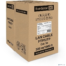 Кабель Exegate FTP 4 пары кат.5e Exegate медь, экран, 305м pullbox, серый