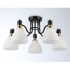 Светильник Ambrella light TR303307/5 BK/GD/FR черный/золото/белый матовый E27*5 max 60W D600*270