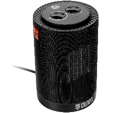 Тепловентилятор керамический Denzel DTFC-1200S, черный, 600/1200 Вт, 12 м2, 3 режима, термостат