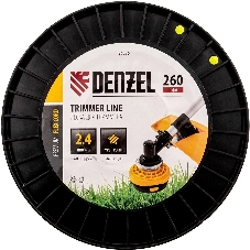 Леска для триммера Denzel звезда, 2,4мм х 260м, на DIN катушке FLEX CORD