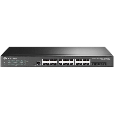 Коммутатор TP-Link JetStream 24-port Pure-Gigabit L2+ Managed Switch, 24 10/100/1000Mbps RJ45, 4*10G SFP+ Slots
