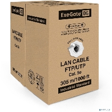 Кабель Exegate FTP 4 пары кат.5e Exegate медь, экран, 305м pullbox, серый