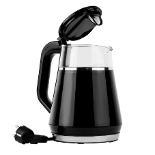 Чайник Centek CT-0019, 1100 Вт, стекло, черный и серебристый