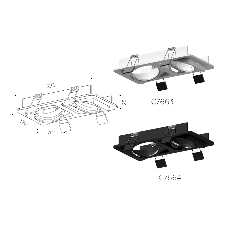Корпус светильника C7664 SBK черный песок 225*120*H25mm MR16 GU5.3