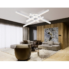 Потолочный светодиодный светильник Ambrella light FL6281 WH белый 58W 3000K-6400K 700*700*85 (ПДУ ИК)