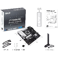 Материнская плата ASUS PRIME B760M-A WIFI II, LGA 1700, Intel B760, 4xDDR5, 4xSATA, 2xM.2, 1xPCIe 5.0 x16, 2xPCIe 4.0 x16, 1xHDMI, 1xDP, 1x2.5Gb LAN, Wi-Fi 6E, Bluetooth 5.4, 2xUSB-A 10Gbps, 4xUSB-A 2.0, 3x3.5 мм, 7.1, mATX
