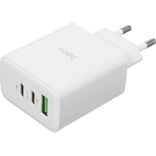 Сетевое зар./устр. Hoco C126A Pure power PD40W three-port(2C1A) charger(EU 40W 3A (PD+QC) универсальное белый