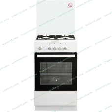 Плита газовая De Luxe 5040.42Г (КР) ЧР белый, конфорок 4 шт, духовка 46 л, 50 см x 85 см x 50 см