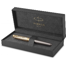 Ручка роллер Parker Sonnet Pioneers T542 (2201040) Arrow Grey GT, F, черные чернила, подарочная коробка