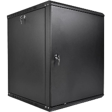 Шкаф телекоммуникационный настенный разборный ЦМО ЭКОНОМ 12U (600 x 520) дверь металл, черный (ШРН-Э-12.500.1-9005)