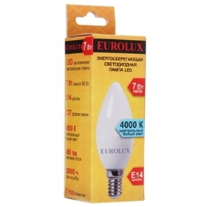 Лампа светодиодная EUROLUX LL-E-C37-7W-230-4K-E14 свеча