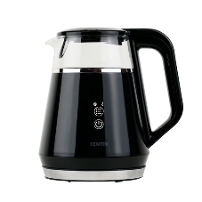 Чайник Centek CT-0019, 1100 Вт, стекло, черный и серебристый