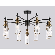 Люстра Ambrella light LH55258/9 BK/BS/CL черный/латунь/прозрачный E14*9 max 40W D770*530